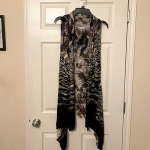 Adore multi colored animal print high low sleeveless vest size large